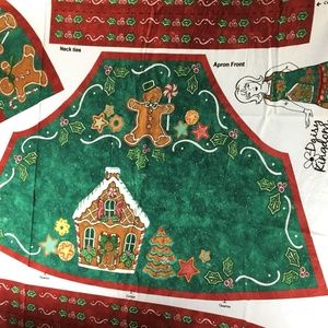 Apron kit Gingerbread House cotton easy cut & sew